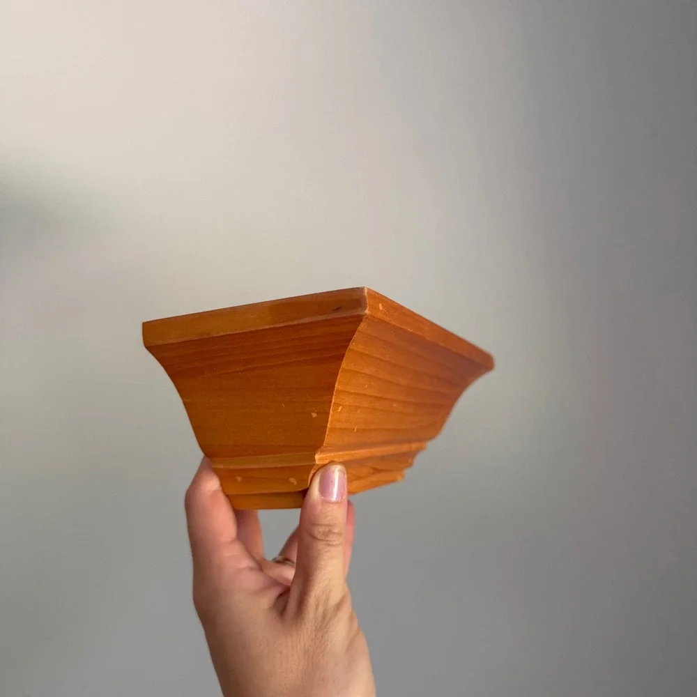 Vintage Small Mini Wood Floating Wall Shelf Ledge Honey Brown 9.5 Inch